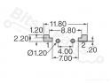 Microswitch drukknop (maakcontact) muis E-Switch TS20100F070S